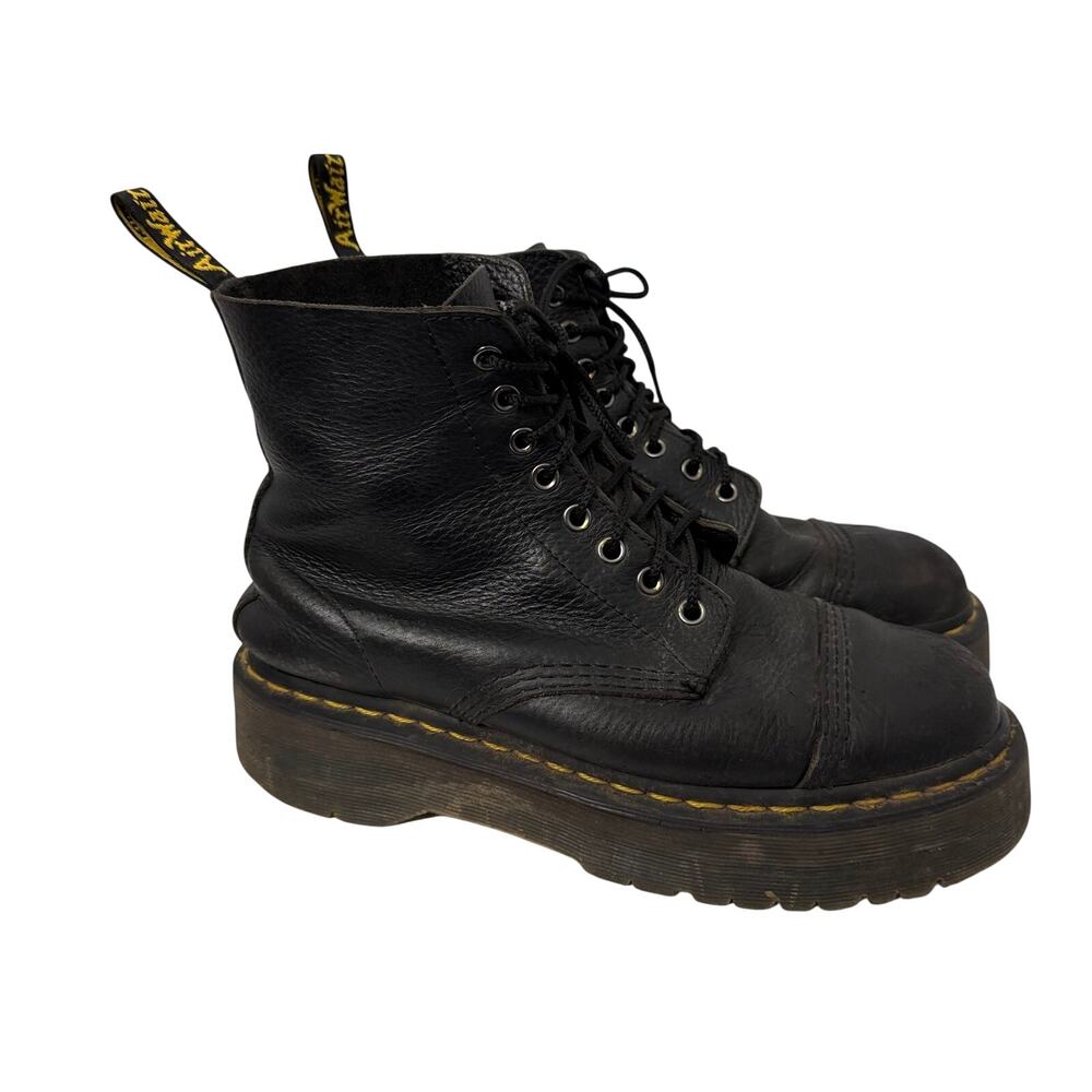 Dr Martens Sinclair Boots Womens 10 Black Leather Chunky Sole Combat Grunge Punk